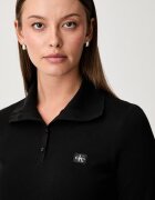 CALVIN KLEIN JEANS блуза с дълги ръкави дамска от памук с еластан черна LV047H203G