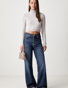 CALVIN KLEIN JEANS блуза с дълги ръкави дамска от памук с еластан сива LV047H240G