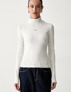 CALVIN KLEIN JEANS блуза с дълги ръкави дамска с памук сива LV047D203G