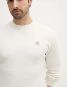 CALVIN KLEIN JEANS блуза с дълги ръкави мъжка памучна бежова LV040EM217