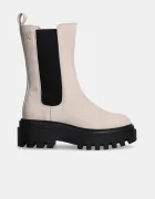 CALVIN KLEIN JEANS Боти челси от набук FLATFORM CHELSEA BOOT MG NB в бежово с платформа YW0YW01684