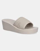 CALVIN KLEIN JEANS Чехли BEACH WEDGE SLIDE CANVAS