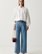 CALVIN KLEIN JEANS дънки wide leg дамски сини LV047G906G