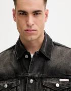 CALVIN KLEIN JEANS Дънково яке в черно преходен модел с уголемена кройка LV04RD707G
