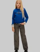 CALVIN KLEIN JEANS Детски памучен суичър в синьо с принт IU0IU00714