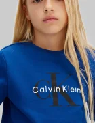 CALVIN KLEIN JEANS Детски памучен суичър в синьо с принт IU0IU00714
