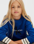 CALVIN KLEIN JEANS Детски памучен суичър в синьо с принт IU0IU00714