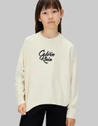 CALVIN KLEIN JEANS Детски пуловер в бежово от лека материя IG0IG03026
