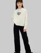 CALVIN KLEIN JEANS Детски пуловер в бежово от лека материя IG0IG03026