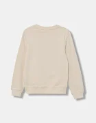 CALVIN KLEIN JEANS Детски суичър в бежово с качулка IB0IB02585