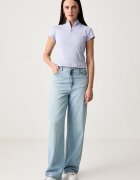 CALVIN KLEIN JEANS къс топ дамски от памук с еластан виолетов LV047G240G