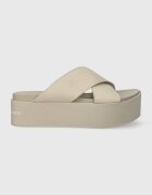 CALVIN KLEIN JEANS Кожени чехли FLATFORM CROSS MG UC