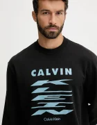 CALVIN KLEIN JEANS Памучен суичър мъжки в черно с принт LV04RD256G