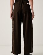 CALVIN KLEIN JEANS панталон дамски с памук черен с висока талия LV047F623G