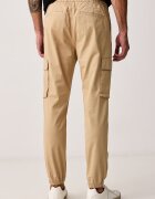 CALVIN KLEIN JEANS панталон карго мъжки от памук с еластан бежов LV04RD608G