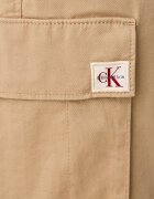 CALVIN KLEIN JEANS панталон карго мъжки от памук с еластан бежов LV04RD608G