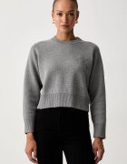 CALVIN KLEIN JEANS пуловер дамски с добавена вълна сив LV047H320G