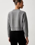 CALVIN KLEIN JEANS пуловер дамски с добавена вълна сив LV047H320G
