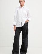 CALVIN KLEIN JEANS риза дамска от памук бяла с изчистена шарка LV047F102G