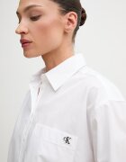 CALVIN KLEIN JEANS риза дамска от памук бяла с изчистена шарка LV047F102G