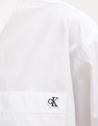 CALVIN KLEIN JEANS риза дамска от памук бяла с изчистена шарка LV047F102G