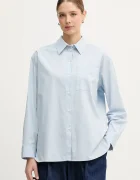 CALVIN KLEIN JEANS Риза дамска в бяло със свободна кройка с класическа яка LV047C143G