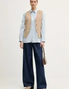 CALVIN KLEIN JEANS Риза дамска в бяло със свободна кройка с класическа яка LV047C143G