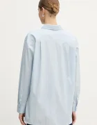 CALVIN KLEIN JEANS Риза дамска в бяло със свободна кройка с класическа яка LV047C143G