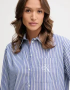 CALVIN KLEIN JEANS Риза дамска в синьо със свободна кройка с класическа яка LV044D170G
