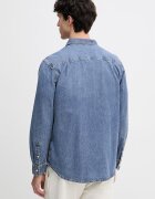 CALVIN KLEIN JEANS риза мъжка от деним синя LV04RE708G