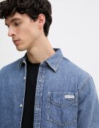 CALVIN KLEIN JEANS риза мъжка от деним синя LV04RE708G