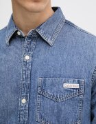 CALVIN KLEIN JEANS риза мъжка от деним синя LV04RE708G