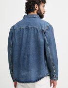 CALVIN KLEIN JEANS риза мъжка от деним синя LV04RF710G
