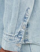 CALVIN KLEIN JEANS риза мъжка от деним синя с изчистена шарка LV04RF918G