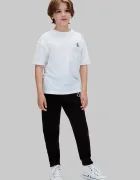 CALVIN KLEIN JEANS спортен панталон за деца от памук черен със стандартна талия LVCKTJC08U
