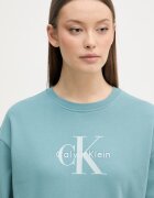CALVIN KLEIN JEANS суичър дамски с памук тюркоазен LV047B234G