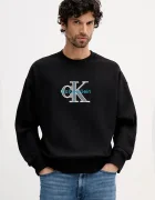 CALVIN KLEIN JEANS Суичър мъжки в черно с апликация LV04RE200G