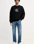 CALVIN KLEIN JEANS Суичър мъжки в черно с апликация LV04RE200G