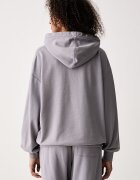 CALVIN KLEIN JEANS суичър с качулка дамски с памук сив LV047H223G