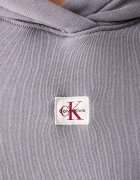 CALVIN KLEIN JEANS суичър с качулка дамски с памук сив LV047H223G
