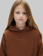 CALVIN KLEIN JEANS суичър с качулка за деца от памук кафяв LVCKFJB12G