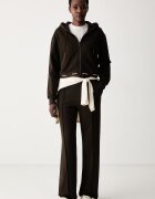 CALVIN KLEIN JEANS суичър с цип дамски от памук кафяв LV047G252G