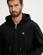 CALVIN KLEIN JEANS суичър с цип и качулка мъжки от памук черен LV04RD240G