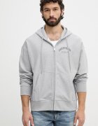 CALVIN KLEIN JEANS суичър с цип и качулка мъжки с памук сив LV04RF245G