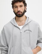 CALVIN KLEIN JEANS суичър с цип и качулка мъжки с памук сив LV04RF245G