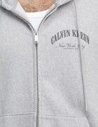 CALVIN KLEIN JEANS суичър с цип и качулка мъжки с памук сив LV04RF245G
