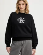 CALVIN KLEIN JEANS Суичър в черно с апликация LV047E825G