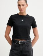 CALVIN KLEIN JEANS тениска basic от памук с еластан черна LV047AB213