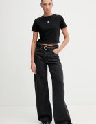 CALVIN KLEIN JEANS тениска basic от памук с еластан черна LV047AB213