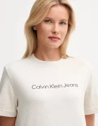 CALVIN KLEIN JEANS тениска дамска от памук бежова LV047C912G